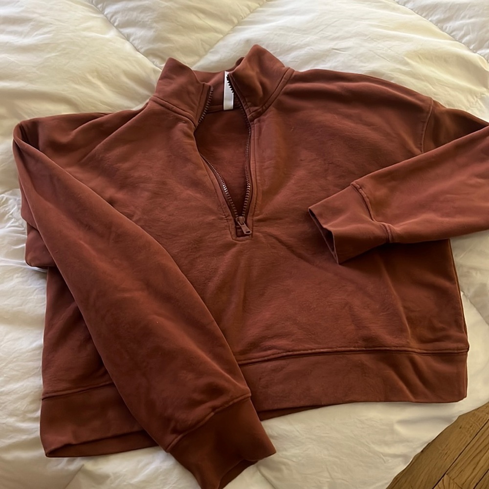 1/4 zip crop sweater